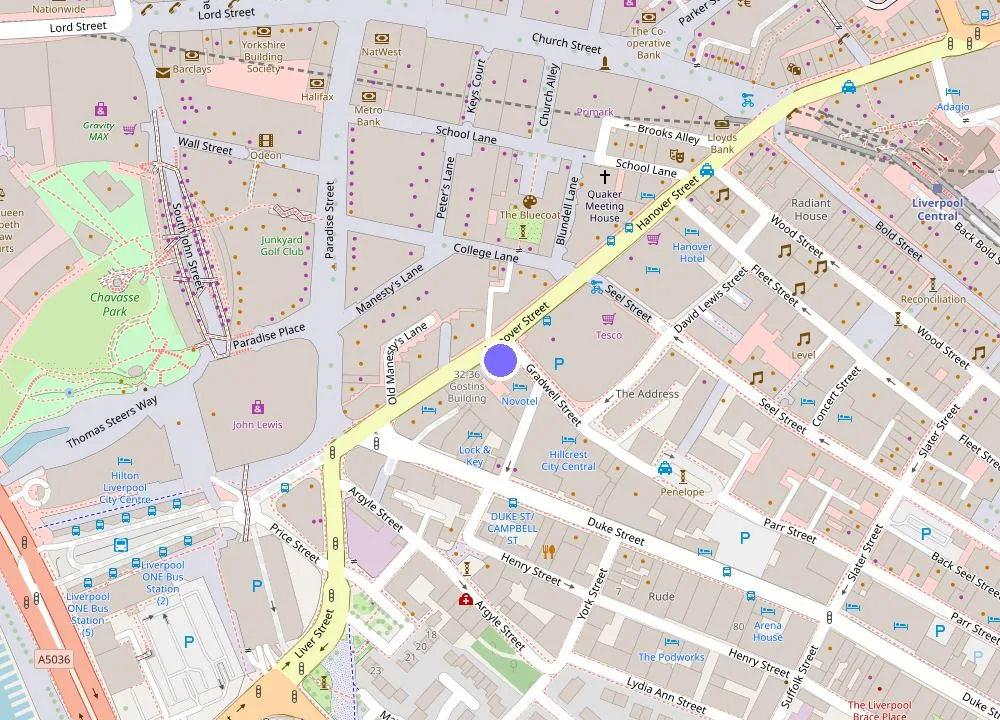 Map: Novotel Liverpool Centre